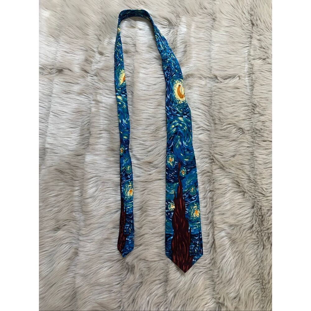 Vintage Ralph Marlin Vincent Van Gogh 100% silk tie